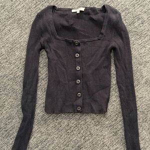 Madewell Black Ribbed Knit Sweater